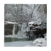 Snowy Winter Waterfall Tegeltje (Voorkant)