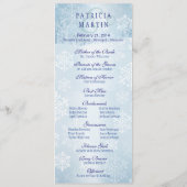 Snowy Winter Weddenprogramma ijsblauw Programmakaart (Achterkant)