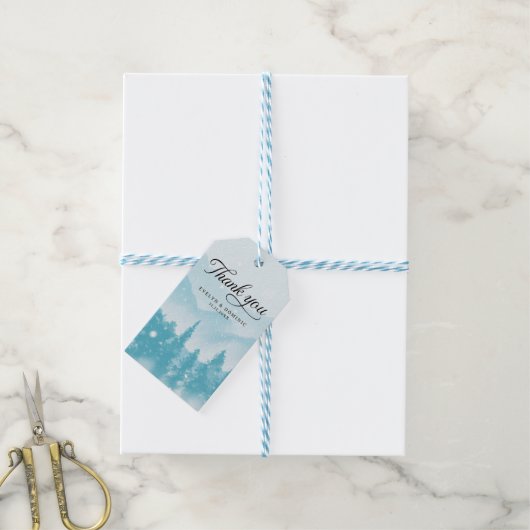 Snowy Winter Wedding Dank je wel Cadeaulabel (Met Touw)