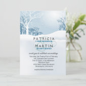 Snowy Winter Wedding - ijsblauw Kaart (Staand voorkant)