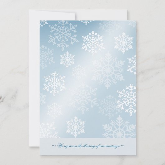 Snowy Winter Wedding - ijsblauw Kaart (Achterkant)