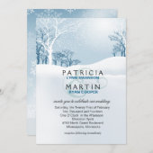 Snowy Winter Wedding - ijsblauw Kaart (Voorkant / Achterkant)