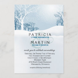 Snowy Winter Wedding - ijsblauw Kaart