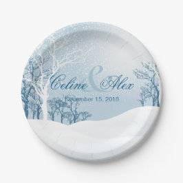 Snowy Winter Wedding Papieren Bordje