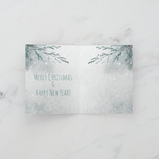 Snowy Winter White Arctic Fox Holiday Feestdagen Kaart (Binnen)