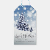 Snowy Winter Wonderland Aangepast kerstfeest Cadeaulabel (Voorkant)