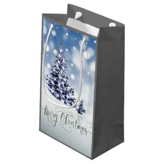 Snowy Winter Wonderland Aangepast kerstfeest Klein Cadeauzakje (Achterkant Gekanteld)