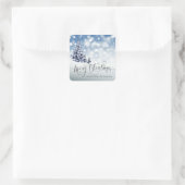 Snowy Winter Wonderland Aangepast kerstfeest Vierkante Sticker (Tas)