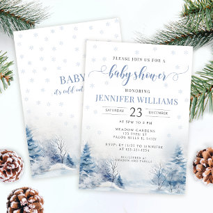 Snowy Winter Wonderland Baby Boy Shower uitnodigin Kaart