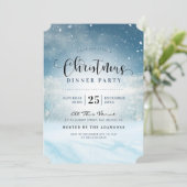 Snowy Winter Wonderland Kerstdiner Kaart (Staand voorkant)