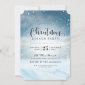 Snowy Winter Wonderland Kerstdiner Kaart (Voorkant)
