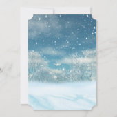 Snowy Winter Wonderland Kerstdiner Kaart (Achterkant)