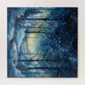 Snowy Winter Wonderland Marine en Wit Legpuzzel (Horizontaal)