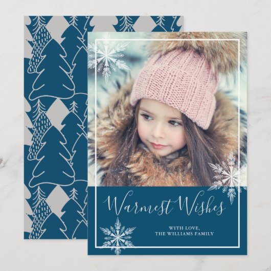 Snowy Winter Wonderland vakantiefoto Feestdagenkaart (Voorkant / Achterkant)