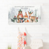 Snowy Winter Woodland Animals Happy Birthday Spandoek (Insitu)