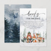 Snowy Winter Woodland Forest Animals Book Request Informatiekaartje (Voorkant / Achterkant)