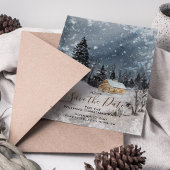 Snowy Winter Woodland Kerstland Save the Date