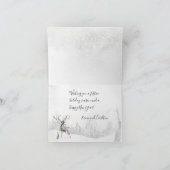 Snowy Winter Woodland Reindeer en Friends Feestdagen Kaart (Binnen)