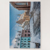 Snowy wintercentrum in Riga, Letland Legpuzzel (Verticaal)