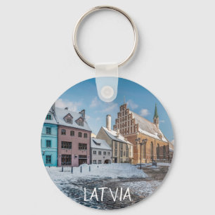Snowy wintercentrum in Riga, Letland Sleutelhanger