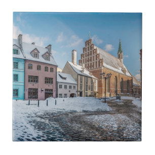 Snowy wintercentrum in Riga, Letland Tegeltje