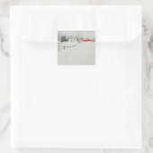 Snowy winterlandschap waterverf sticker (Tas)