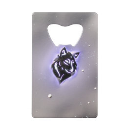 Snowy Wolf Design Paars Creditkaart Flessenopener
