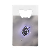 Snowy Wolf Design Paars Creditkaart Flessenopener (Achterkant)