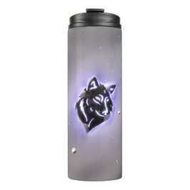 Snowy Wolf Design Paars Thermosbeker