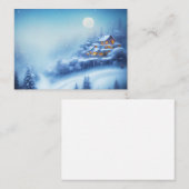 Snowy wonderland home budget mini Kerstmis Notitiekaartje (Voorkant / Achterkant)