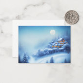 Snowy wonderland home budget mini Kerstmis Notitiekaartje (Voorkant / Achterkant in situ)