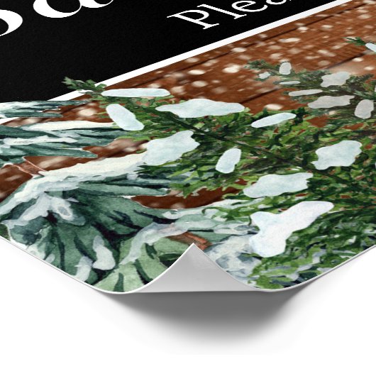 Snowy Wood & Forest Bar Bat Mitzvah Welcome Sign Poster (Hoek)