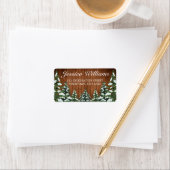Snowy Wood & Forest Country Pine Adres Etiket (Insitu)
