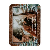 Snowy Wood & Forest Country Pine Photo Weddenschap Magneet (Verticaal)