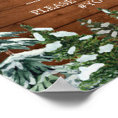 Snowy Wood & Forest Country Pine Weddenschap Poster (Hoek)