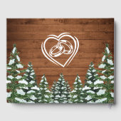 Snowy Wood & Forest Country Pine Wedding Gastenboek (Achterkant)