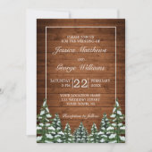 Snowy Wood & Forest Country Pine Wedding Kaart (Voorkant)