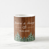Snowy Wood & Forest Country Pine Wedding Koffiemok (Center)