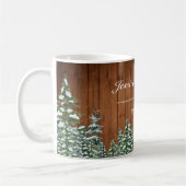 Snowy Wood & Forest Country Pine Wedding Koffiemok (Links)