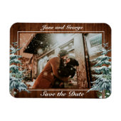 Snowy Wood & Forest Country Pine Wedding Magneet (Horizontaal)