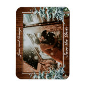 Snowy Wood & Forest Country Pine Wedding Magneet (Verticaal)