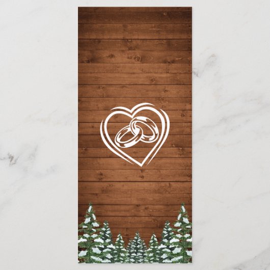 Snowy Wood & Forest Country Pine Wedding Menu (Achterkant)