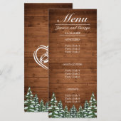 Snowy Wood & Forest Country Pine Wedding Menu (Voorkant / Achterkant)