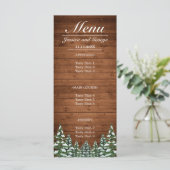Snowy Wood & Forest Country Pine Wedding Menu (Staand voorkant)