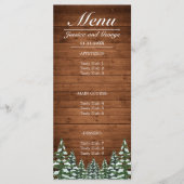 Snowy Wood & Forest Country Pine Wedding Menu (Voorkant)