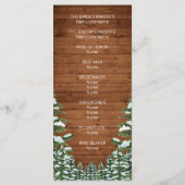 Snowy Wood & Forest Country Pine Wedding Programmakaart (Achterkant)