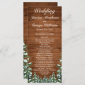 Snowy Wood & Forest Country Pine Wedding Programmakaart (Voorkant / Achterkant)