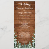 Snowy Wood & Forest Country Pine Wedding Programmakaart (Voorkant)
