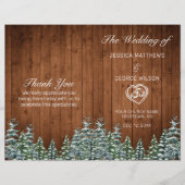 Snowy Wood & Forest Country Pine Wedding Programme (Voorkant)