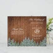 Snowy Wood & Forest Country Pine Wedding Programme (Staand voorkant)